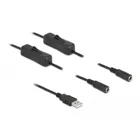 Kabel USB Typ-A Stecker zu 2 x DC 5,5 x 2,1 mm Buchse mit Schalter 1 m