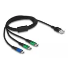 USB Ladekabel 3 in 1 Typ-A zu Micro USB / 2 x USB Type-C™ 1 m