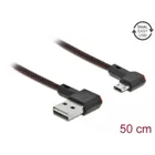 85270 - EASY-USB 2.0 Kabel Typ-A St. zu EASY-USB Typ Micro-B St. gewinkelt li/re 0,5 m schwarz