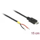 Kabel USB 2.0 Micro-B Stecker > 2 x offene Kabelenden Strom 15 cm Raspberry Pi