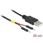 USB power cable type-A to 2 x post plug single power 20 cm