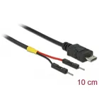 USB power cable Micro-B to 2 x post plug single power 10 cm