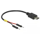 USB power cable type-C to 2 x pin plug single power, 10 cm