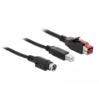 PoweredUSB Stecker 24 V > USB Typ-B Stecker + Hosiden Mini-DIN 3 Pin, 4 m