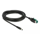 PoweredUSB cable plug 12 V &gt;DC 5.5 x 2.1 mm plug, 3 m