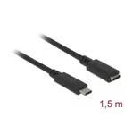Extension cable SuperSpeed USB (USB 3.1 Gen 1) USB Type-C™ male &gt; female 3 A 1.5 m black