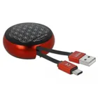 USB Aufrollkabel Typ-A zu USB-C™ schwarz / rot