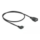 Kabel USB micro-B Stecker > USB 2.0-A Buchse OTG 50 cm gewinkelt
