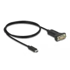 Delock Adapter USB Type-C™ to 1 x Serial RS-232 D-Sub 9 Pin Male with Nuts 1 m