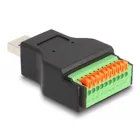 66238 - USB 3.2 Gen 1 Typ-A Stecker zu Terminalblock Adapter mit Drucktaster