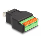 USB 3.2 Gen 1 Type-A Female to Terminal Block Adapter with Push Button