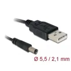 Kabel USB Power > DC 5,5 x 2,1 mm Stecker 1,0 m
