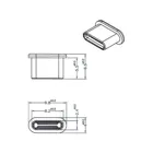 Staubschutz für USB Type-C™ Buchse ohne Griff 10 Stück schwarz