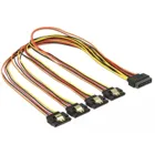 60158 - Kabel SATA 15 Pin Strom Stecker zu SATA 15 Pin Strom Buchse 4x gerade 50 cm