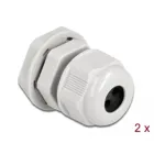 Cable gland PG9 for round cable with three cable entries grey 2 pieces