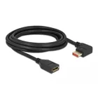 87079 - DisplayPort extension cable plug 90° right angled to socket 8K 60 Hz, 3 m