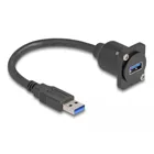 87967 - D-Typ USB 5 Gbps Kabel Typ-A Stecker zu Typ-A Buchse schwarz 20 cm