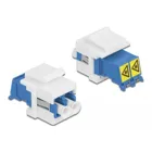 86834 - Keystone module LC duplex socket to LC duplex socket with laser protection flap, white/blue