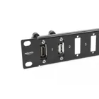 66077 - 19 Zoll Panel für Adapter mit Schraubanschluss 16 Port schwarz