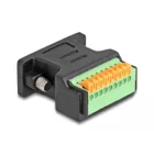 66559 - D-Sub 9 female to terminal block adapter with push button