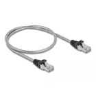 80107 - Patchcable Cat.6a, U/FTP, 0,5m, silver/ nickel-plated