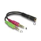 Headset Adapter 1 x 3,5 mm 4 Pin Klinkenbuchse > 2 x 3,5 mm 3 Pin Klinkenstecker (CTIA Pinbelegung)