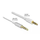 66073 - Jack cable 3.5 mm 4 pin plug to plug Ultra Slim 0.5 m white
