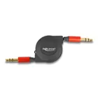 85369 - Audio retractable cable 3.5 mm 3 pin jack plug to jack plug 90 cm