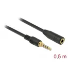 85627 - Jack extension cable 3.5 mm 4 pin male to female 0.5 m black