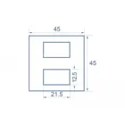 81389 - Easy 45 module cover 2 x rectangular cut-out 12.5 x 21.5 mm, 45 x 45 mm 5pcs.