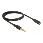 85629 - Jack extension cable 3.5 mm 4 pin male to female 1 m black