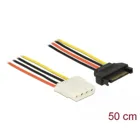 Power cable SATA 15 pin plug &gt;4 pin socket 50 cm