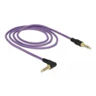 85611 - Jack cable 3.5 mm 4 pin plug &gt; angled plug 1 m purple