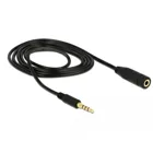 84666 - Jack extension cable 3.5 mm 4 pin male to female 1 m black