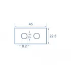 81366 - Easy 45 Module cover Hole cut-out 2 x M8 with anti-twist protection, 45 x 22.5 m