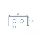 81371 - Easy 45 module cover hole cut-out 2 x M8, 45 x 22.5 mm 10 pieces white