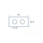 81373 - Easy 45 module cover hole cut-out 2 x M10, 45 x 22.5 mm 10 pieces white
