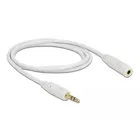 83765 - Jack extension cable 3.5 mm 3 pin male &gt; female 1 m white