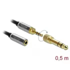 85779 - Jack extension cable 3.5 mm 3 pin plug to socket with 6.35 mm screw adapter 0.5 m