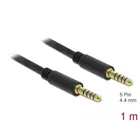 85791 - Jack cable 4.4 mm 5 pin plug to plug 1 m black