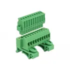 65941 - Terminal block set for top-hat rails 10 pin with screw lock