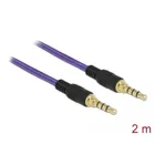 85599 - Jack cable 3.5 mm 4 pin plug &gt;plug 2 m purple