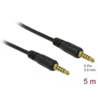 85699 - Jack cable 3.5 mm 5 pin plug to plug 5 m black