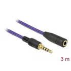 85625 - Extension cable audio jack 3.5 mm plug / socket 4 pin 3 m violet