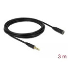 84668 - Jack extension cable 3.5 mm 4 pin male to female 3 m black