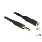 85797 - Extension cable jack 4.4 mm 5 pin plug to socket 2 m black