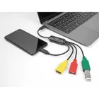 64203 - 4 port USB 2.0 cable hub with USB Type-C to 3 x USB-A socket + 1 x USB-C