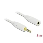 83771 - Jack extension cable 3.5 mm 3 pin male &gt; female 5 m white