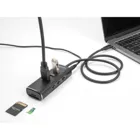 64234 - 3 Port USB 10 Gbps Hub including SD and Micro SD Card Reader with USB Type