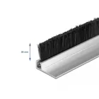 66650 - Brush strip 20 mm with angled aluminium profile - length 1 m